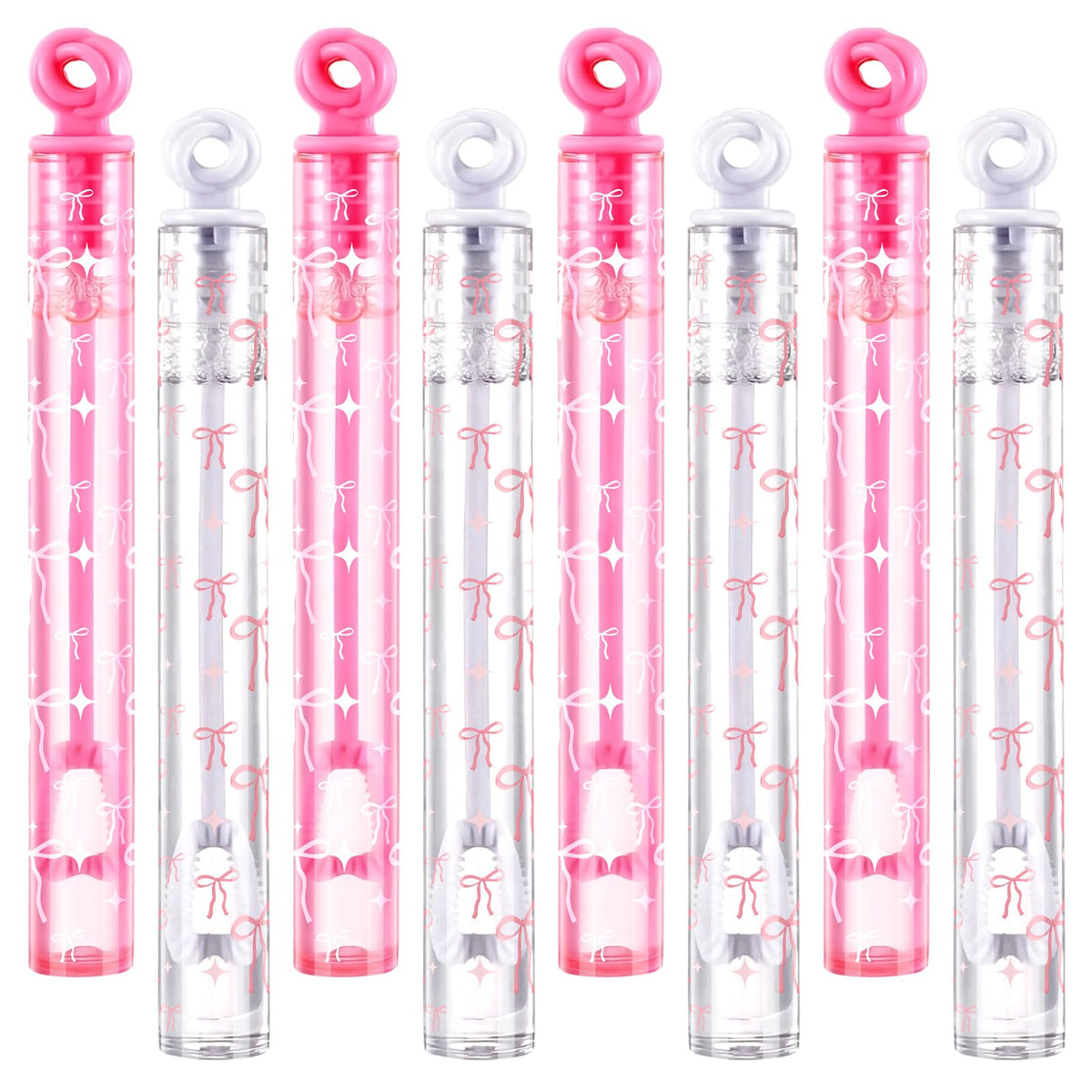 Rotatingpals pink bow bubble wands pack, perfect for festive party favors and easy sharing.