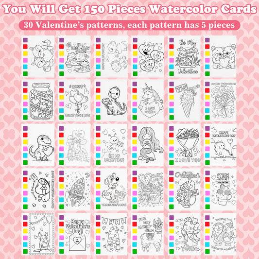 Rotu Valentine cards with six designs for kid exchanges and games