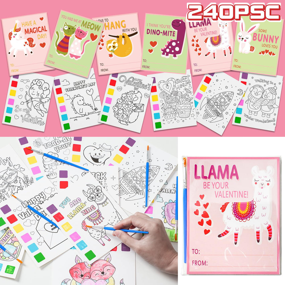 Rotu Valentine watercolor pages for kids, mess-free classroom coloring
