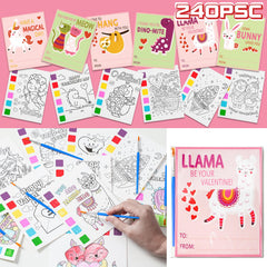 Rotu Valentine watercolor pages for kids, mess-free classroom coloring