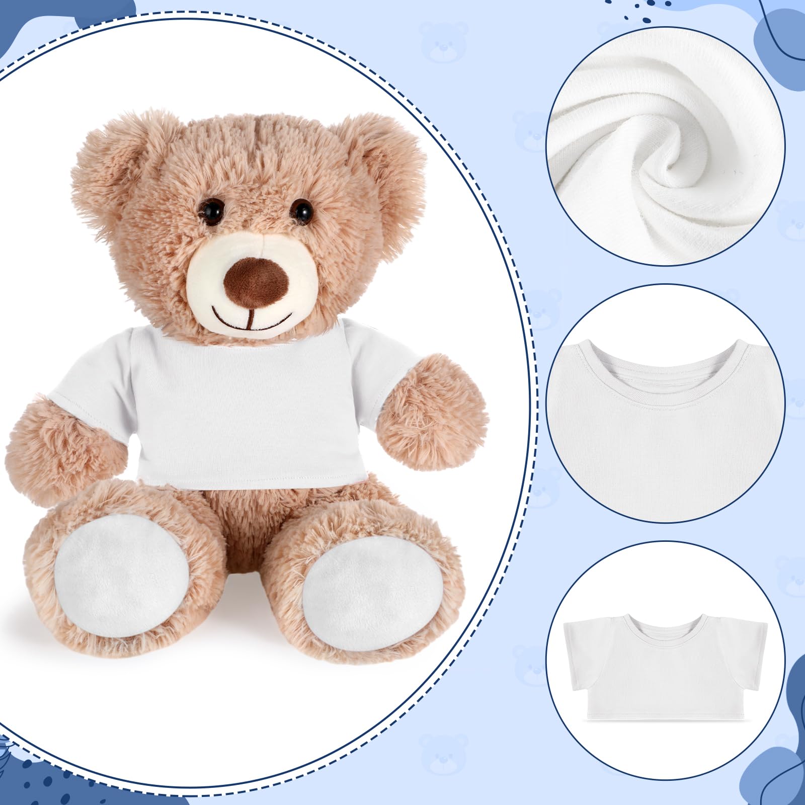 RoundFunny bear shirt size 14-18 inch fit on stuffed animal