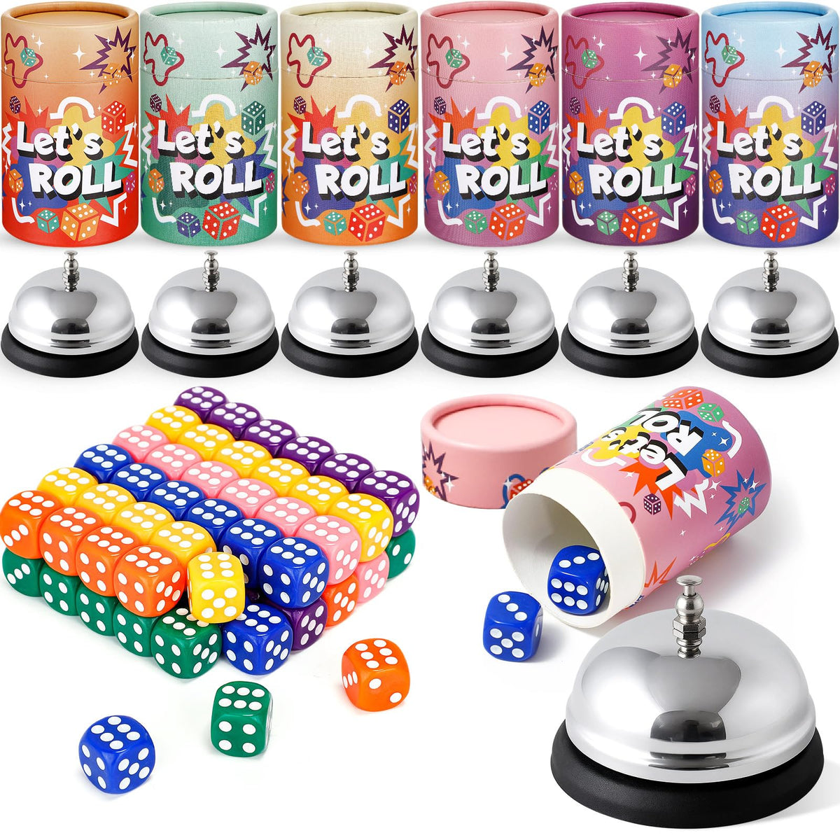 RoundFunny Bunco dice cups with lids for easy storage and quick setup