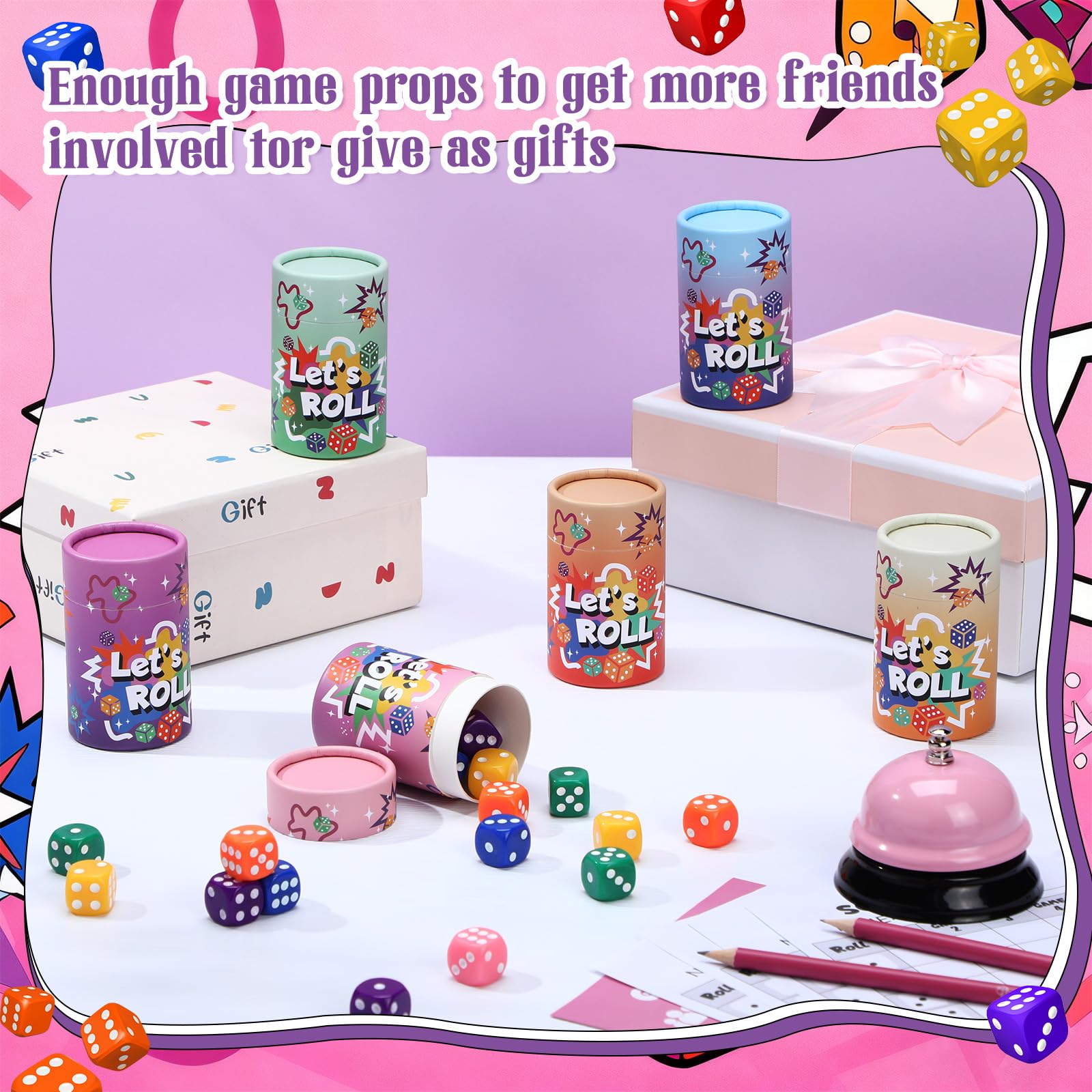 RoundFunny pink pencils with erasers for quick scorekeeping
