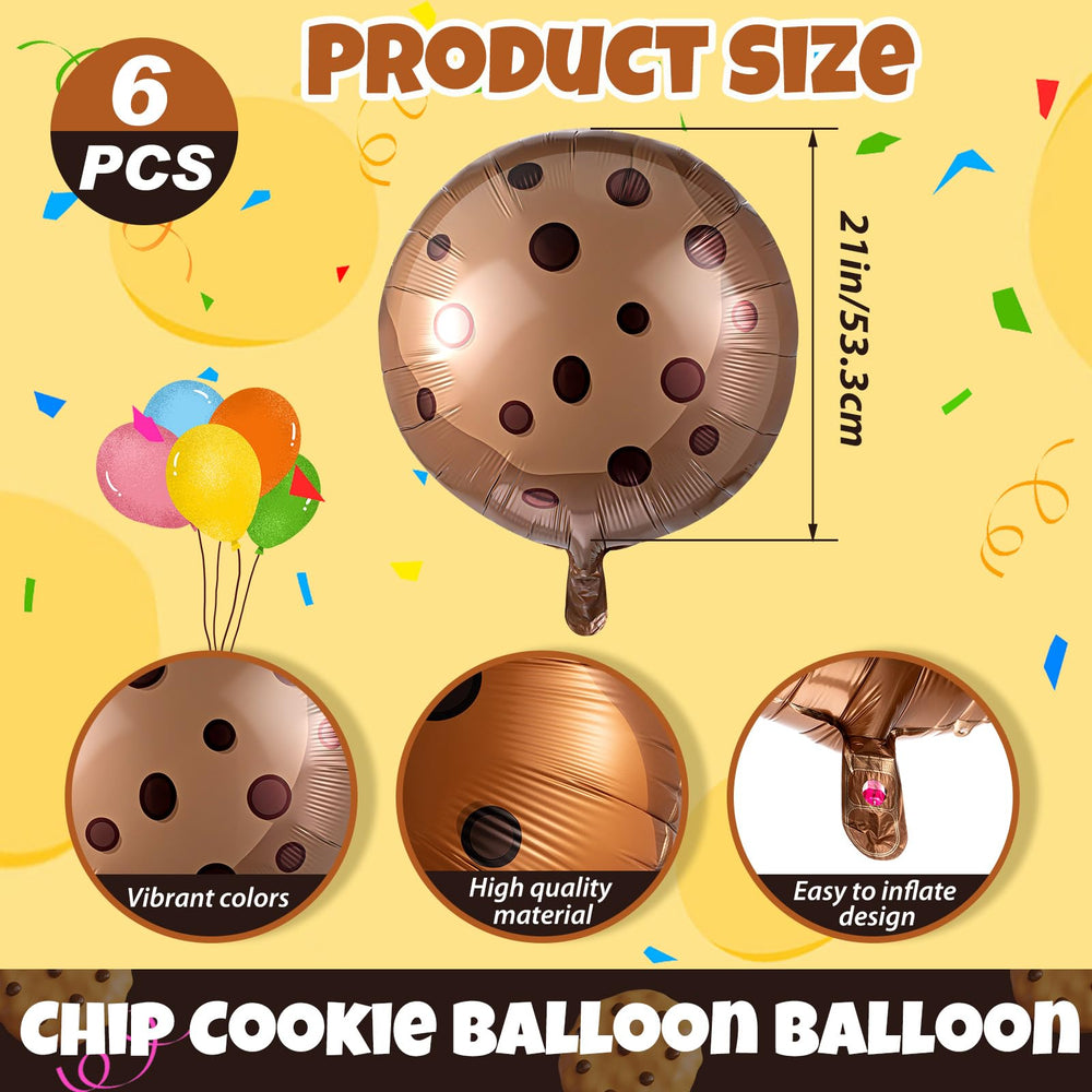 RoundFunny chocolate chip cookie balloon bulk pack brightens party decor.