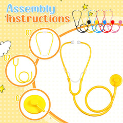 RoundFunny kids stethoscope toy in pink for pretend medical checkups.
