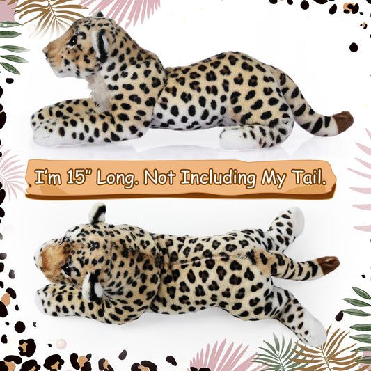 RoundFunny leopard plush closeup fabric texture shows the plush's cozy touch and durable construction.