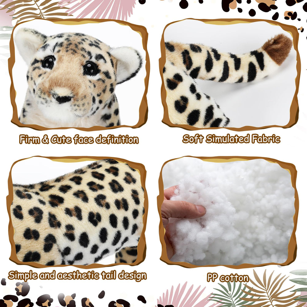 RoundFunny leopard plush stitching detail highlights craftsmanship and long-lasting durability.