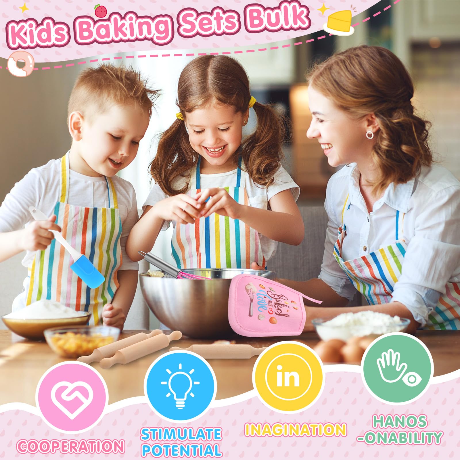 RoundFunny kid whisk promotes confidence in mixing and baking activities.