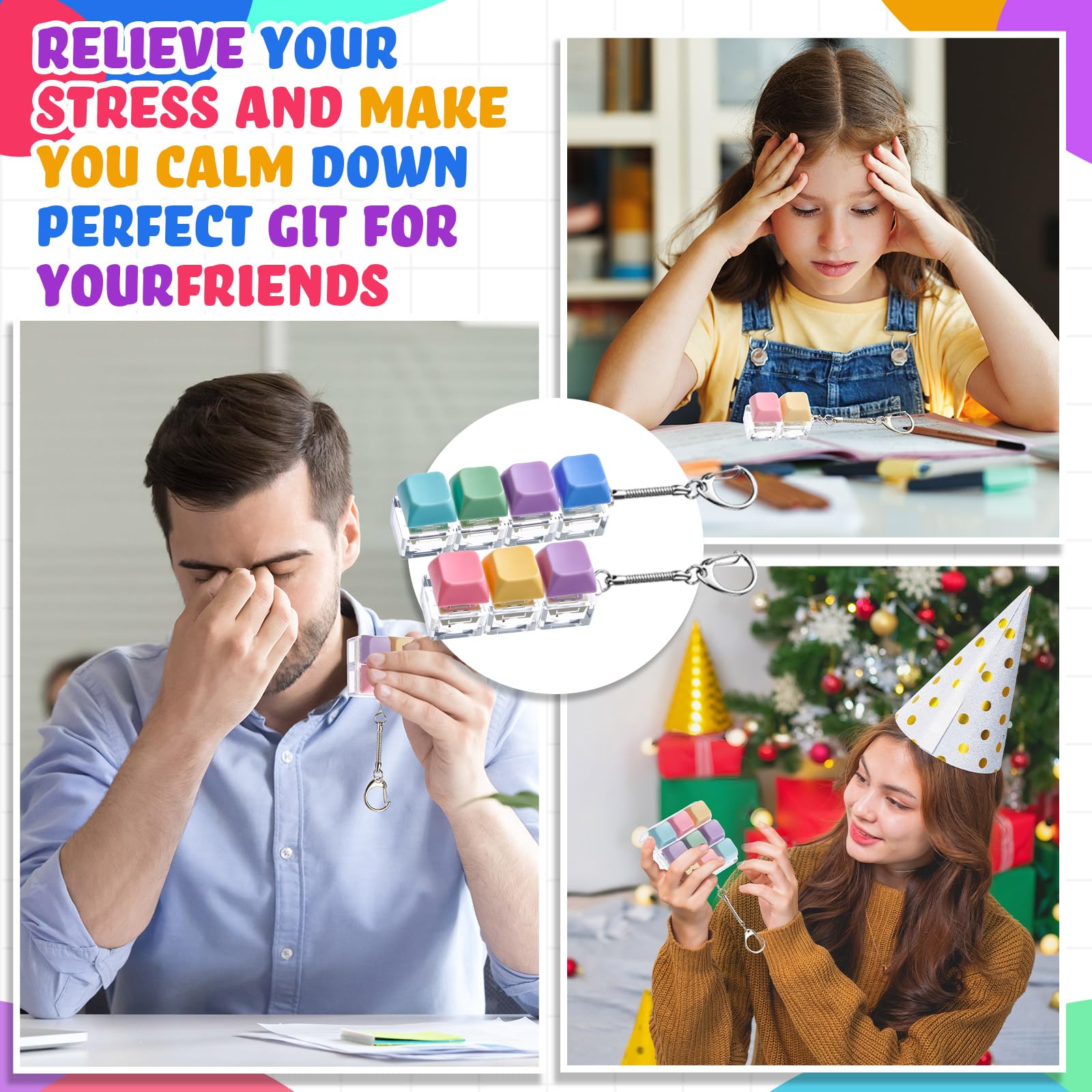 RoundFunny multicolor desk decor enhances office or home workspace.