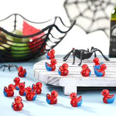 RoundFunny spiderweb duck portrait image ideal for miniature landscapes and crafts.
