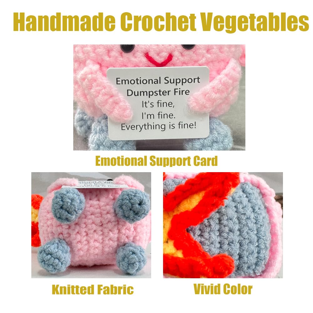 RovyFota crochet dumpster fire doll pink adds whimsy to any space.