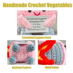 RovyFota crochet dumpster fire doll pink adds whimsy to any space.