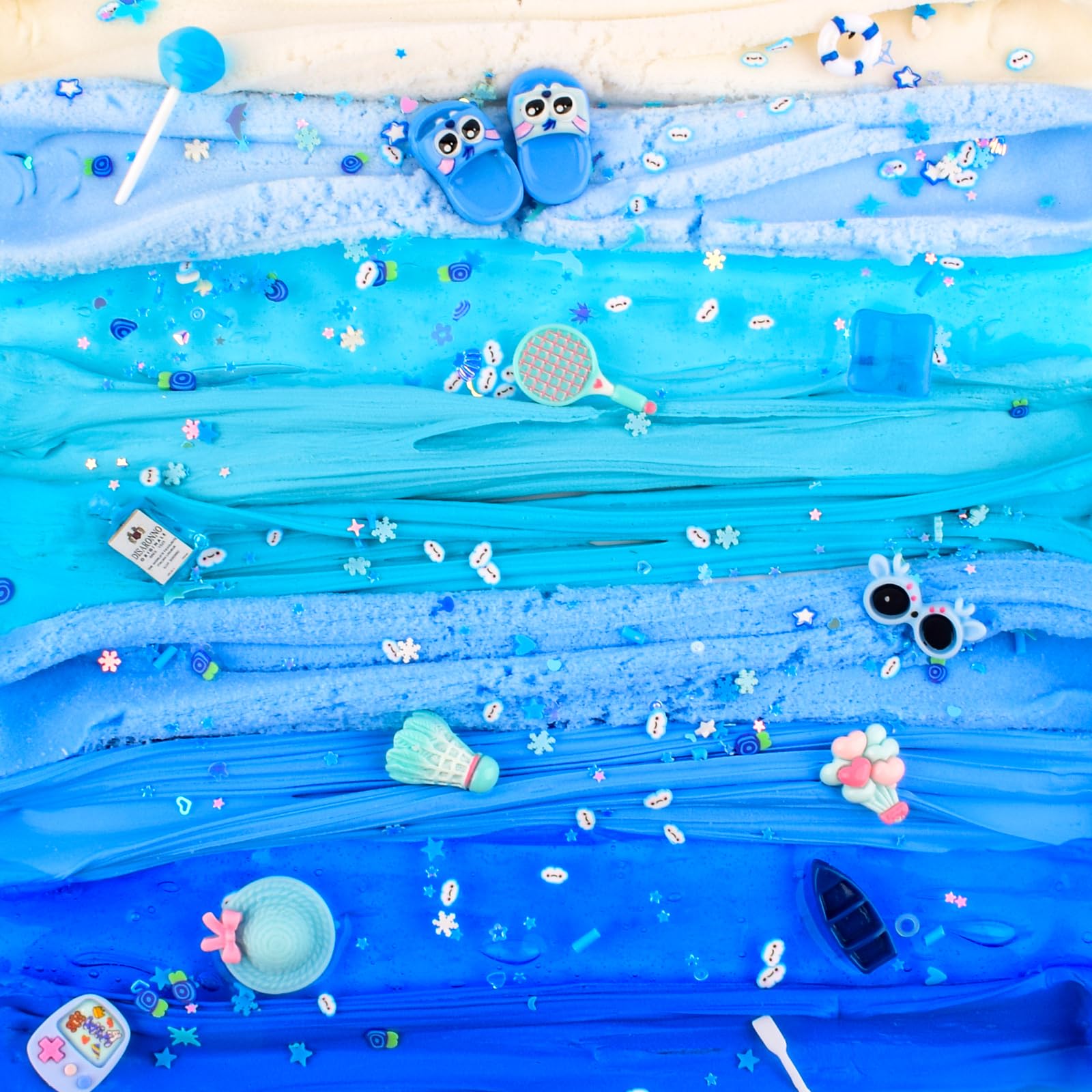 Rowecvce crystal slime highlights clear shine and flexible stretch for visual play