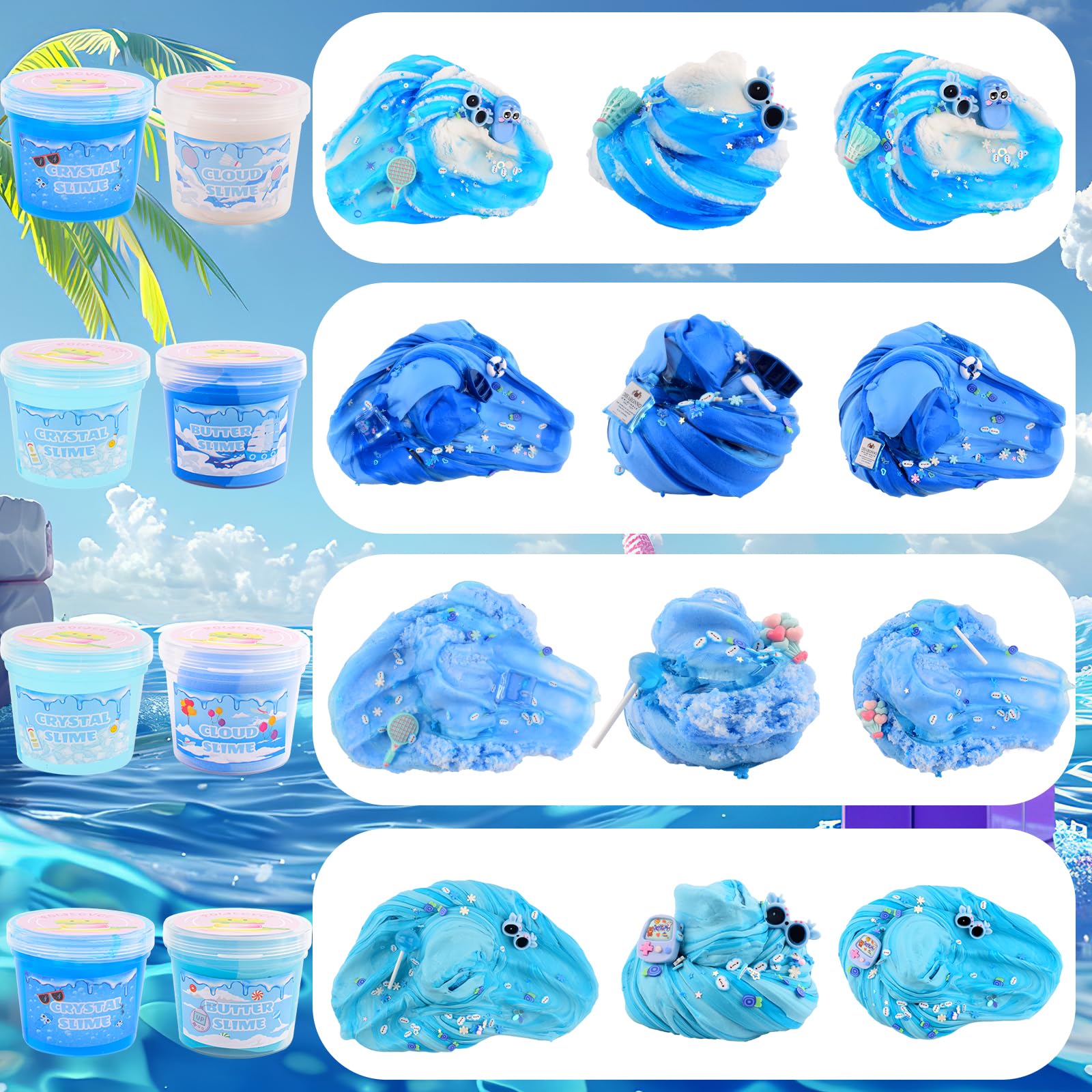 Rowecvce gradient blue slime showcases ocean-inspired color transition