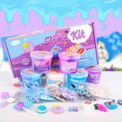 Rowecvce Snacks Slime Kit food charms laid out for imaginative pretend-snack scenes.
