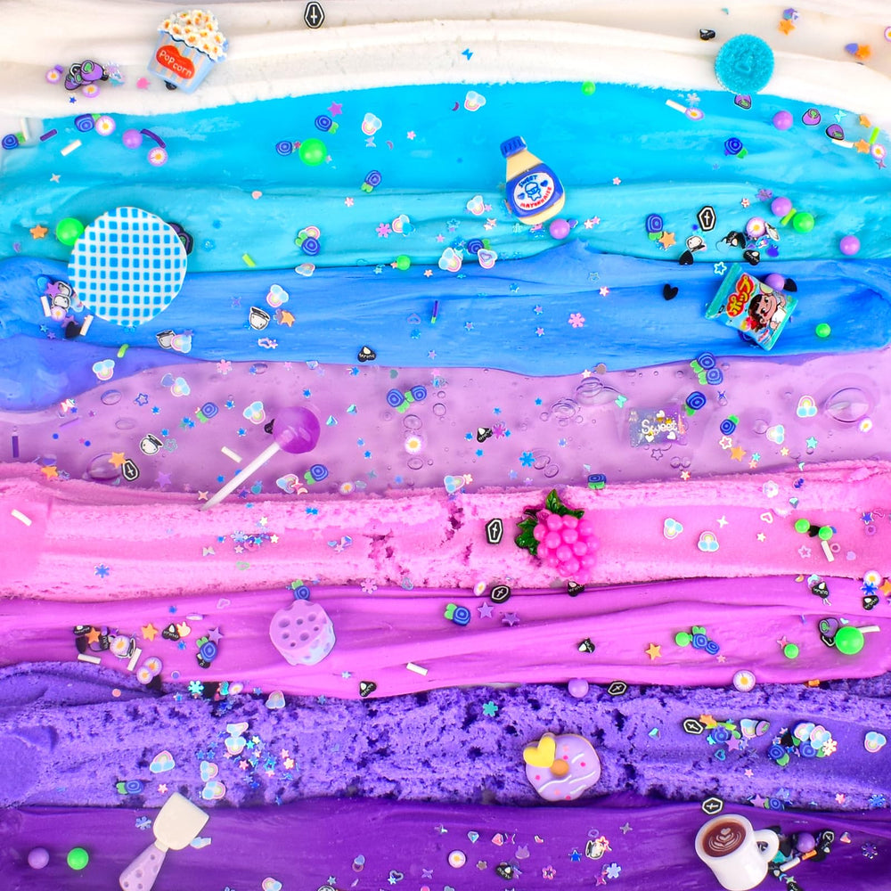 Rowecvce Snacks Slime Kit kids playing with slimes ideal for party favors and gifts.