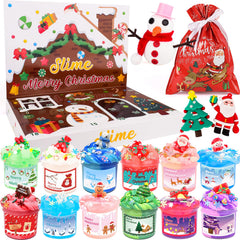 Rowecvce Christmas Advent Calendar slime collection showcasing four textures for daily sensory fun