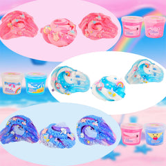 Rowecve clear slime with color sparkle enhances visual tracing and bead decorating play