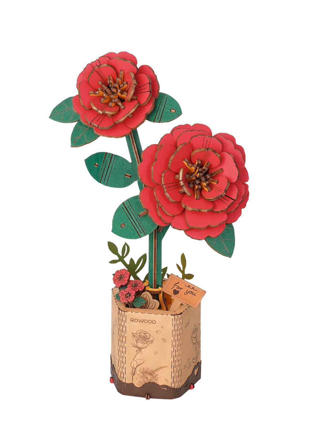 Rowood 3D puzzle artificial flower bloom display for home decor