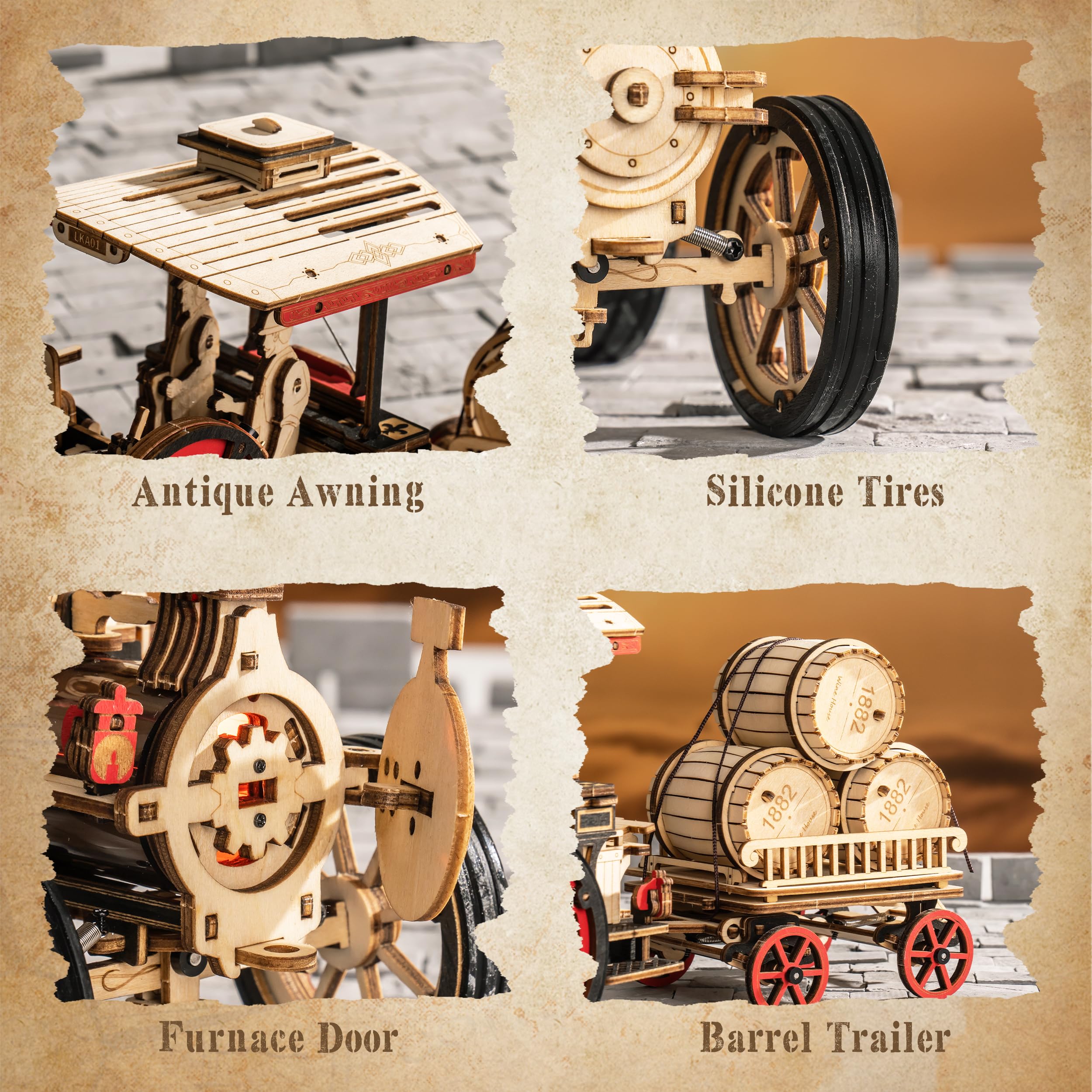 Rowood 3D puzzle gear mechanism demonstrating functional movement in a collectible.