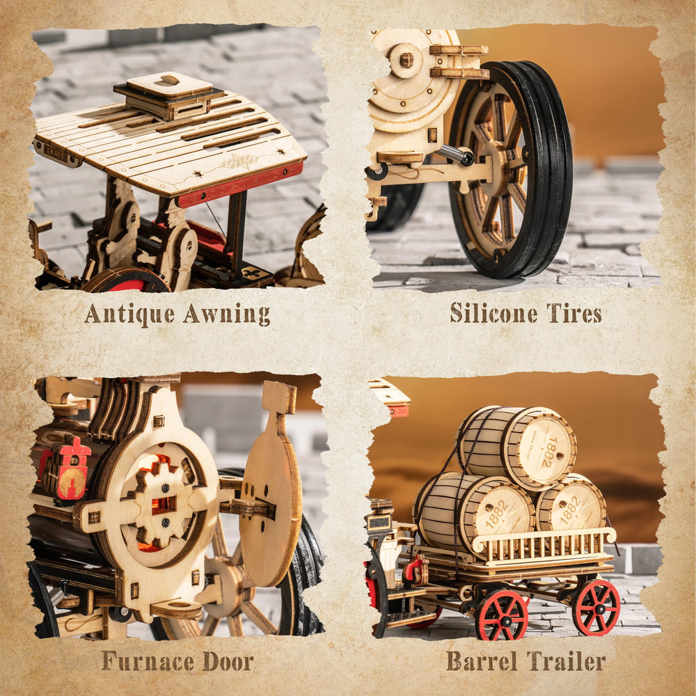 Rowood 3D puzzle gear mechanism demonstrating functional movement in a collectible.