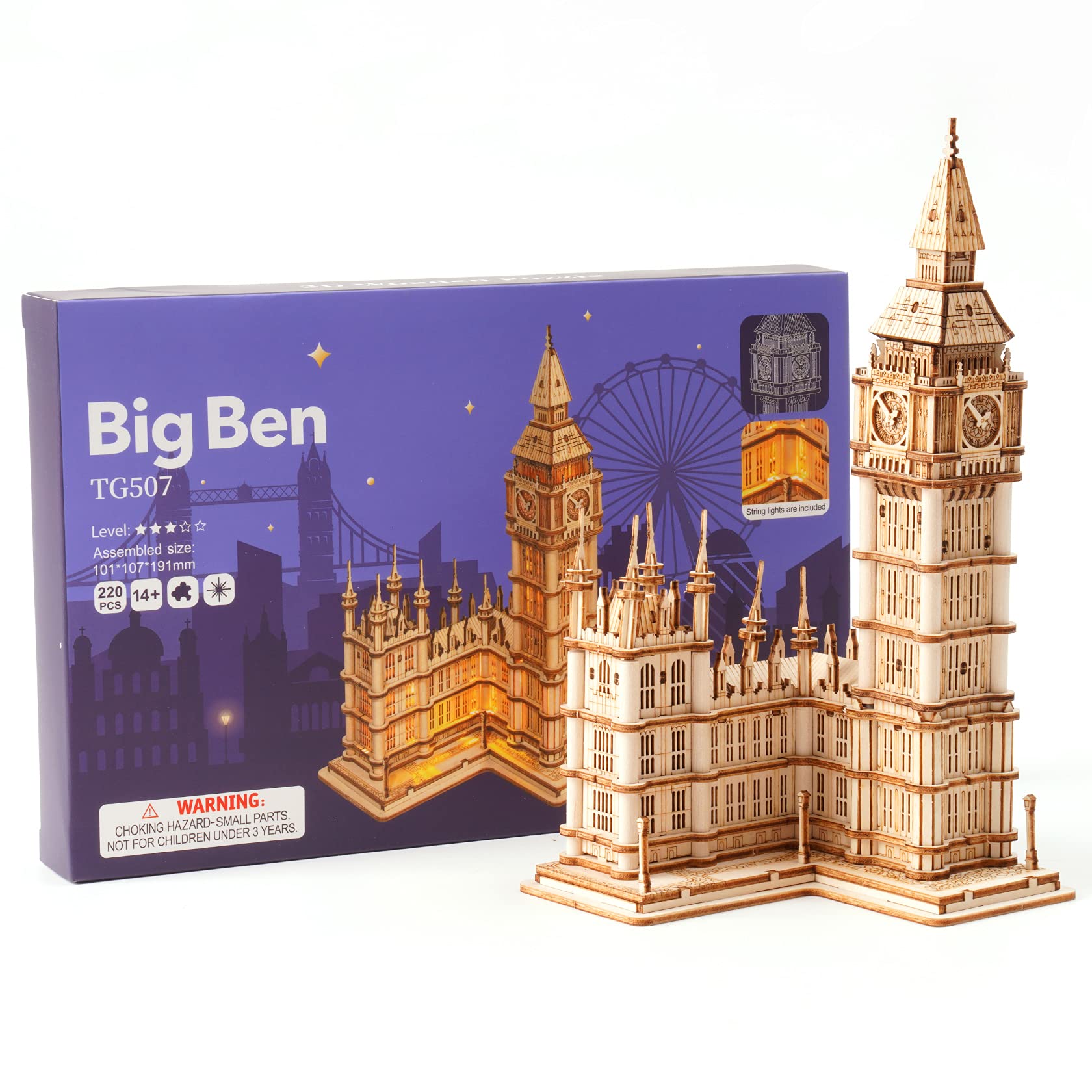 Rowood Big Ben puzzle instruction view with step-by-step guide