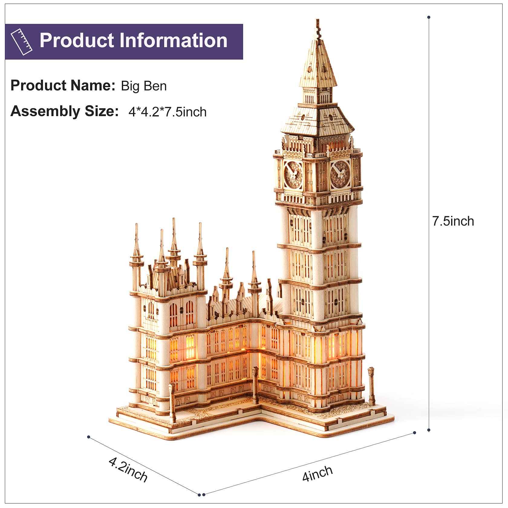 Rowood Big Ben puzzle packaging showing gift-ready presentation