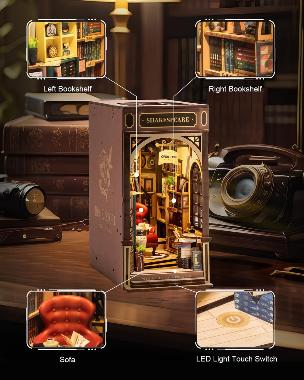 Rowood Book Nook injection-molded pieces enable customizable dioramas.