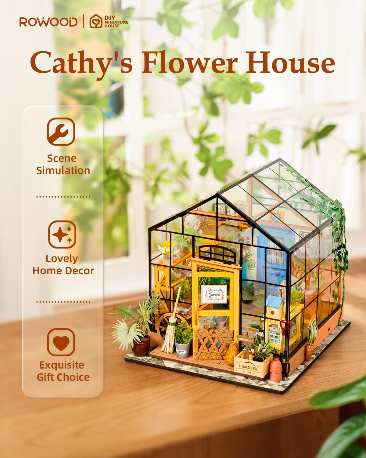 Rowood Cathy's Flower House interior view reveals a cozy display space