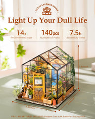 Rowood Cathy's Flower House slots-assembly demonstrates glue-free construction