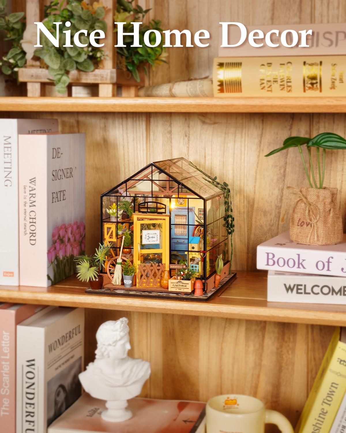 Rowood Cathy's Flower House transparent PET frame provides a 360° viewing window