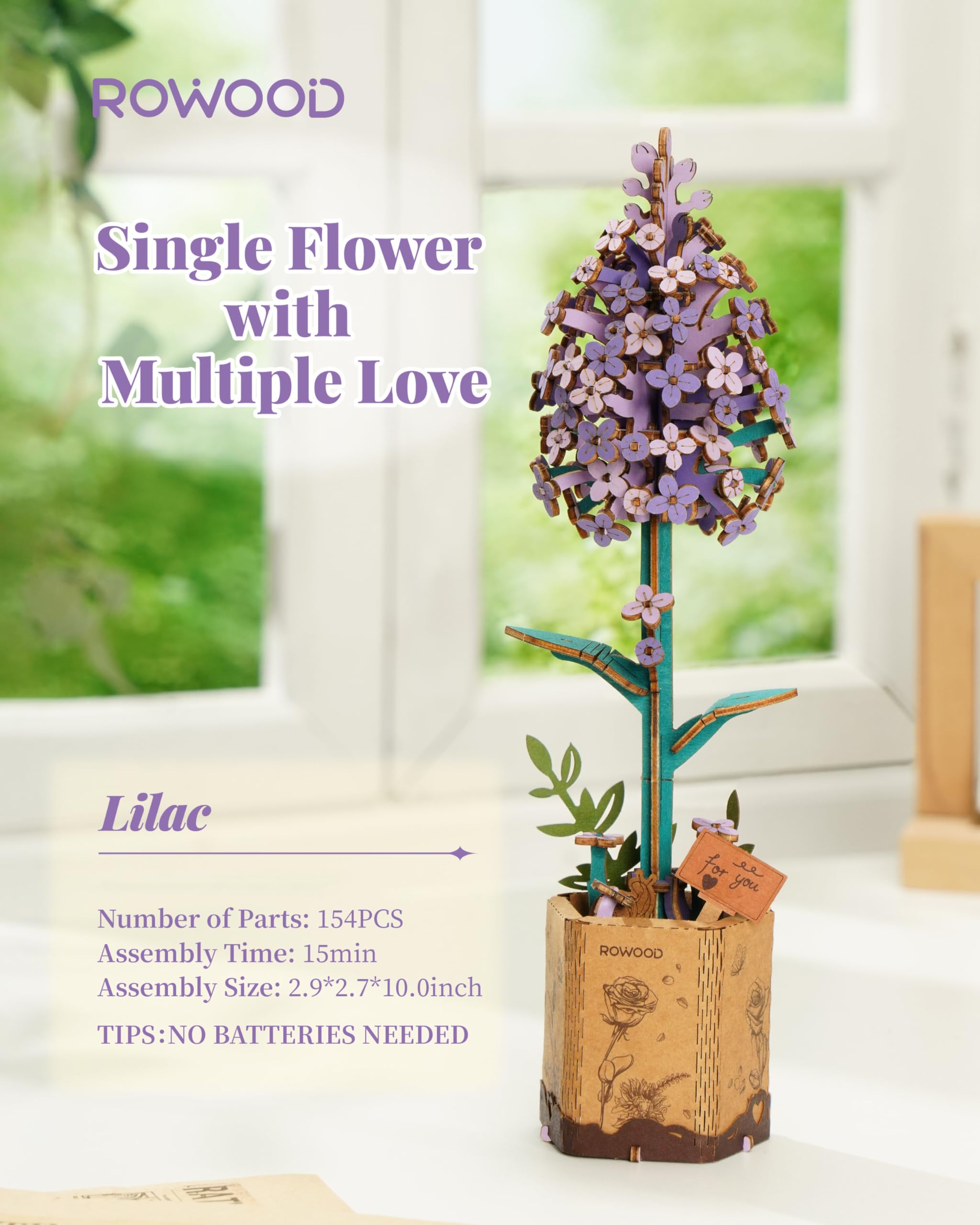 Rowood DIY botanical flowers bouquet setup for home decor.