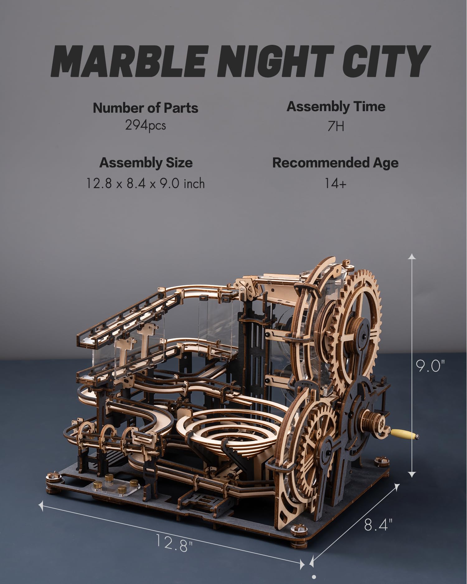 Rowood Marble Night City LGA01 woodgrain with metal texture conveys premium craftsmanship