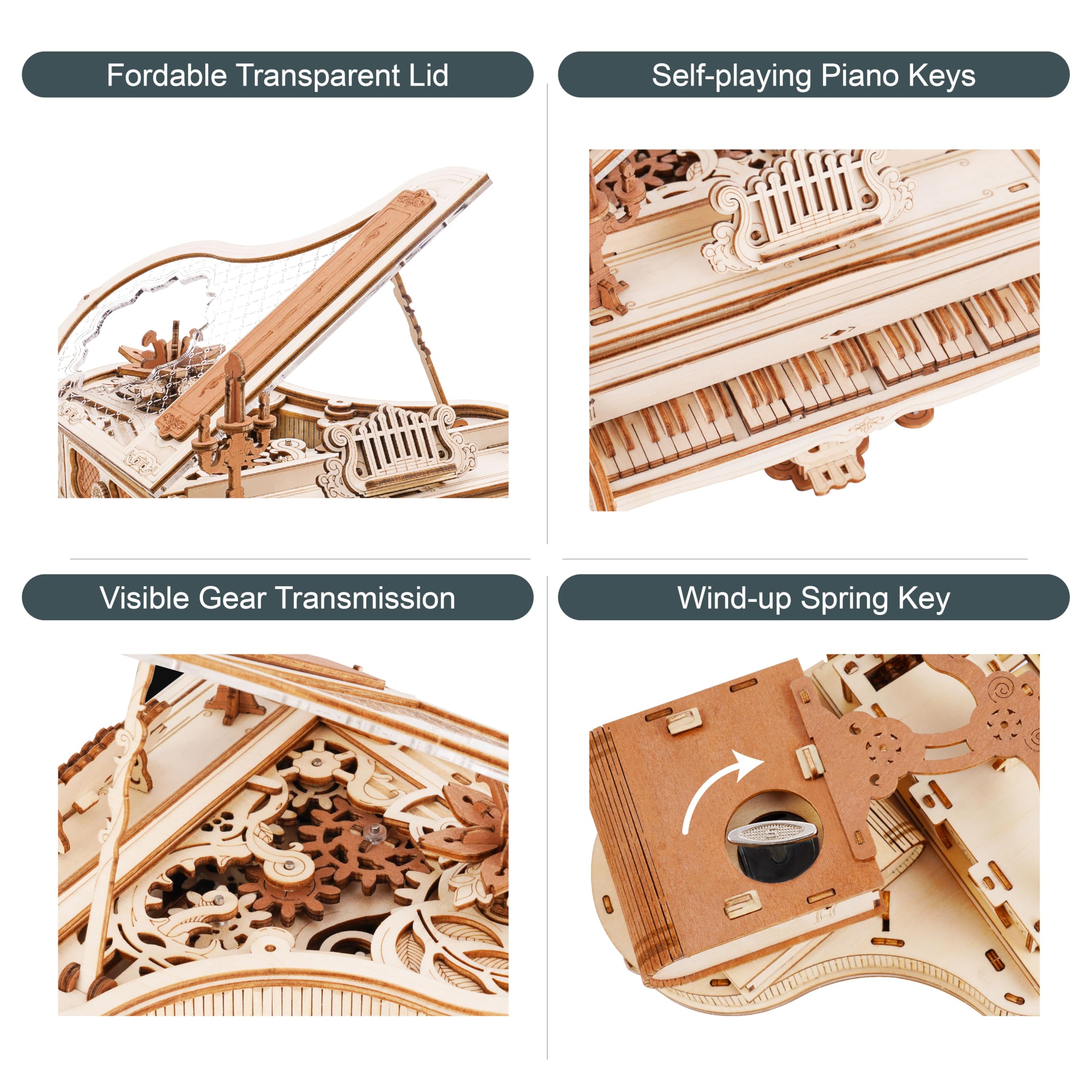Rowood piano model kit retro style decorative piece for home