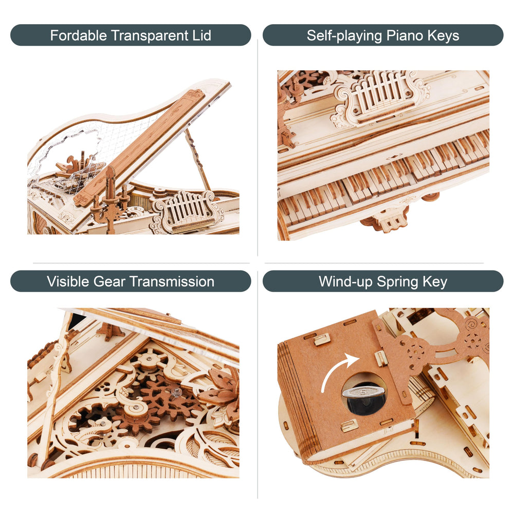 Rowood piano model kit retro style decorative piece for home