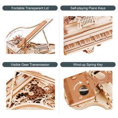 Rowood piano model kit retro style decorative piece for home