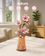 Rowood Sakura petal components for crafting a unique wooden floral sculpture.
