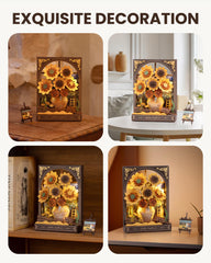 rowood Sunflower desktop display offers a bold art centerpiece