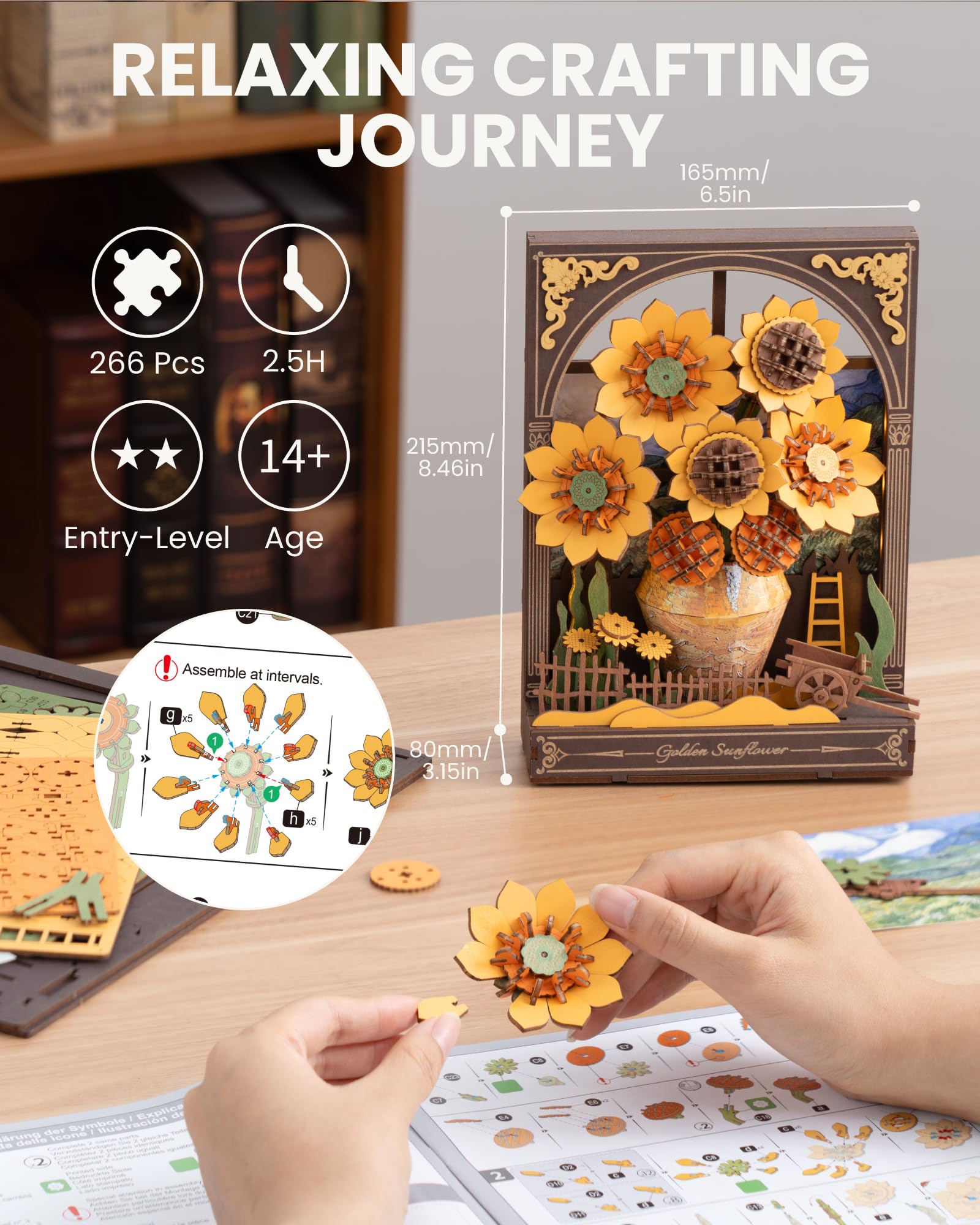 rowood Sunflower wood texture highlights natural grain for a warm art display