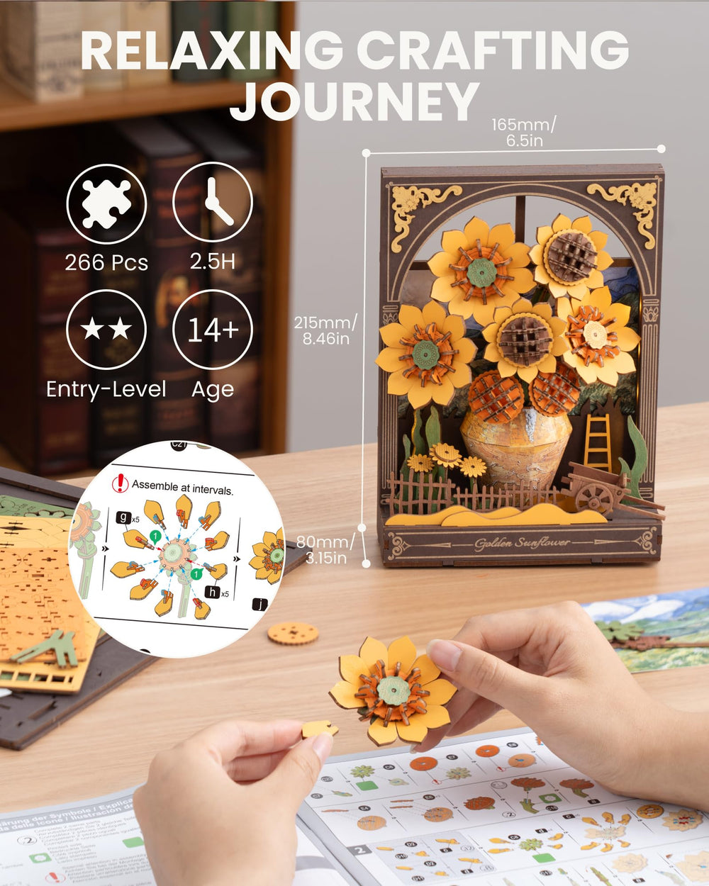 rowood Sunflower wood texture highlights natural grain for a warm art display