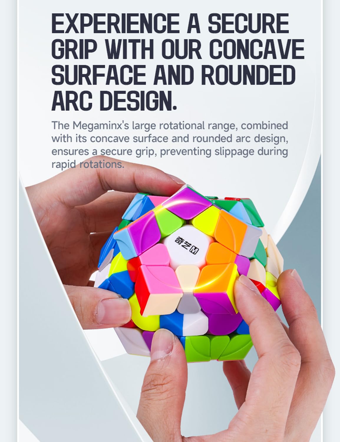 Roxenda Megaminx Cube anti-pop groove design aids smooth turning during play.