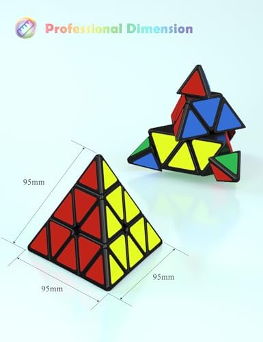 Roxenda Pyramid Speed Cube black angle view highlighting compact form