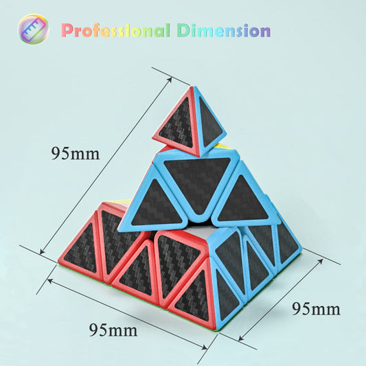 Roxenda Pyramid Speed Cube side angle shows smooth rotation and anti pop engineering