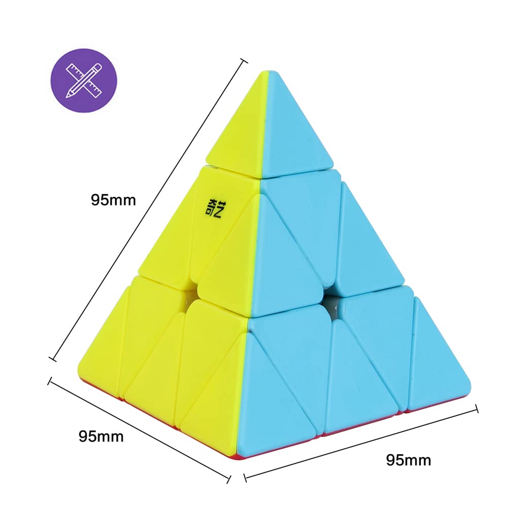 Roxenda Pyramid Speed Cube side view highlights portable, compact design.