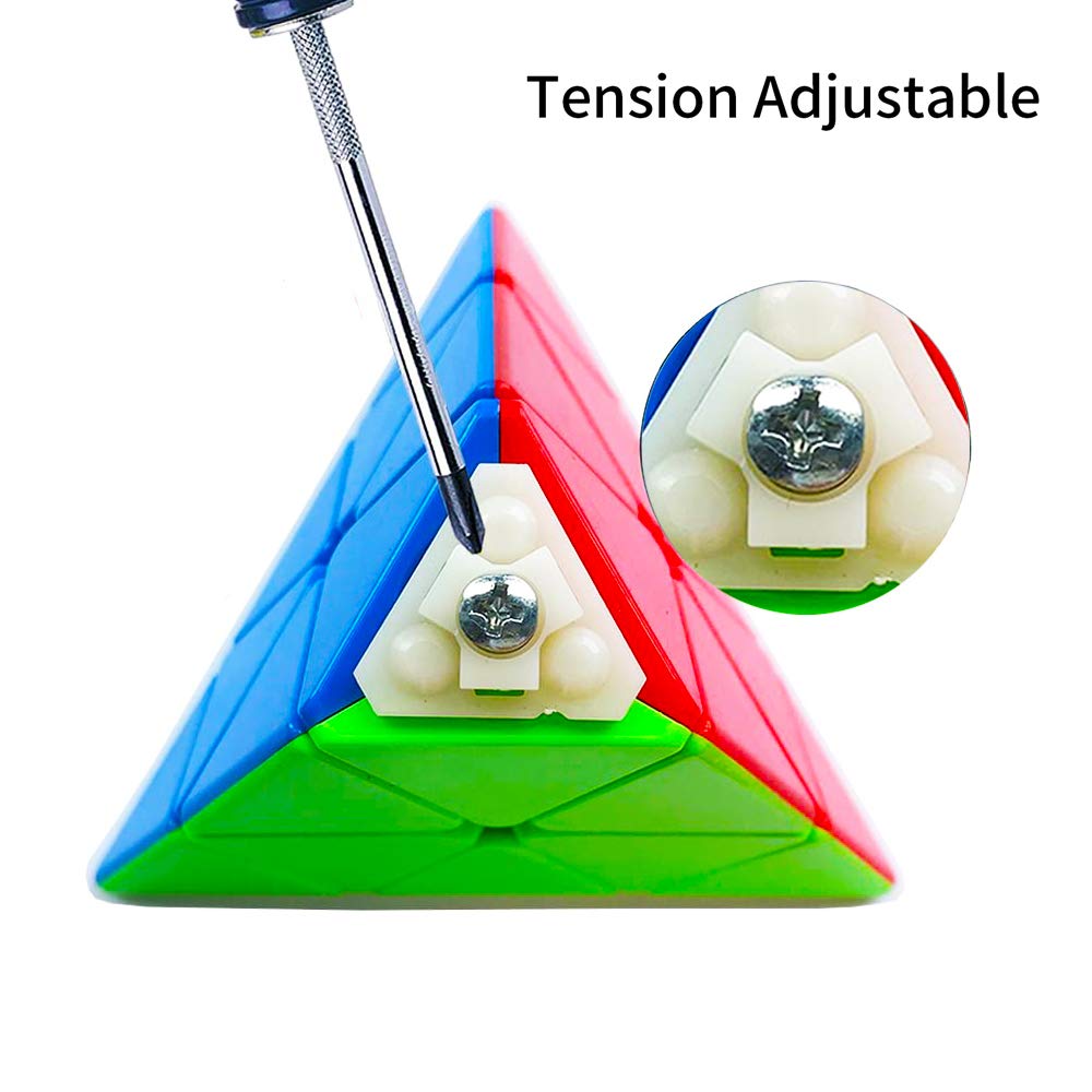 Roxenda Pyramid Speed Cube rotated angles capture fast turning.