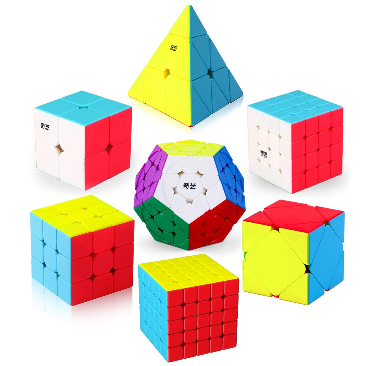 Roxenda Speed Cube Set 2x2 front view for smooth beginner-friendly practice