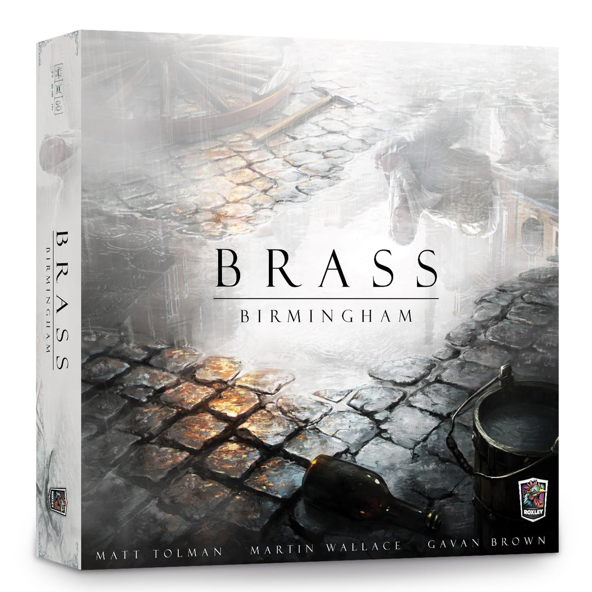 Roxley Brass: Birmingham board setup shows industry tiles for strategic planning.