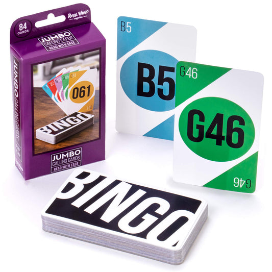 Royal Bingo calling cards 84-pack front view for quick, visible play.