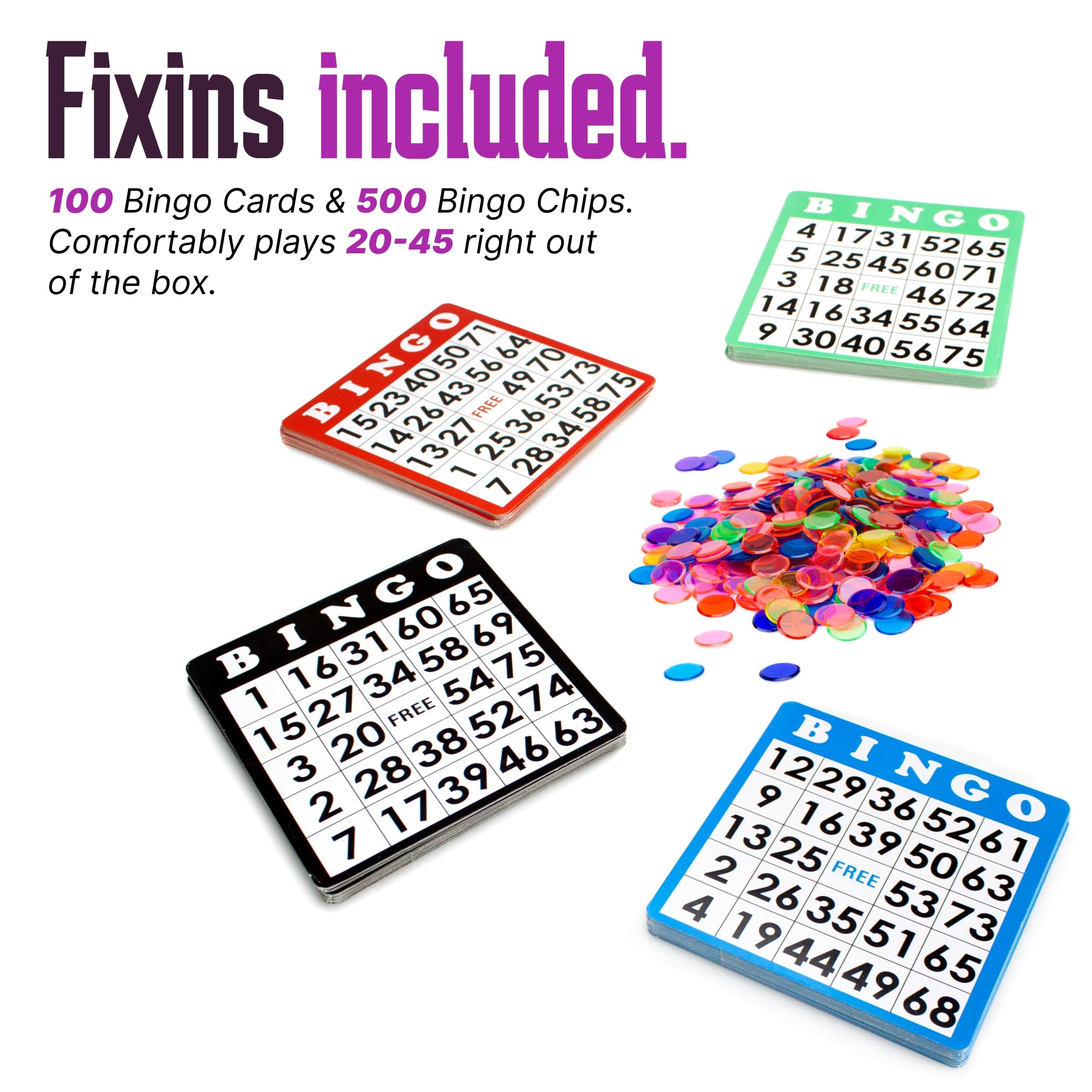 Royal Bingo Supplies 100-card set designed for large groups and reuse