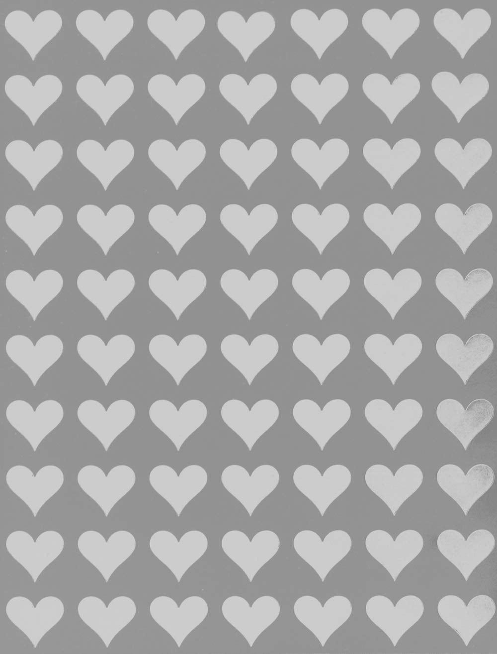 Royal Green 13mm white Valentine heart sticker close-up showing matte finish and adhesive